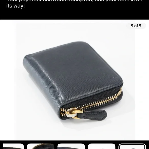 Prada Black Textured Leather Zip Wallet - Picture 9 of 9